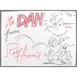 ROLF HARRIS - SCARCE HAND DRAWN SKETCH ARTWORK WITH AUTOGRAPH