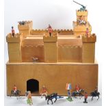 VINTAGE SCRATCHBUILT FORT WITH BRITAINS TOY SOLDIERS