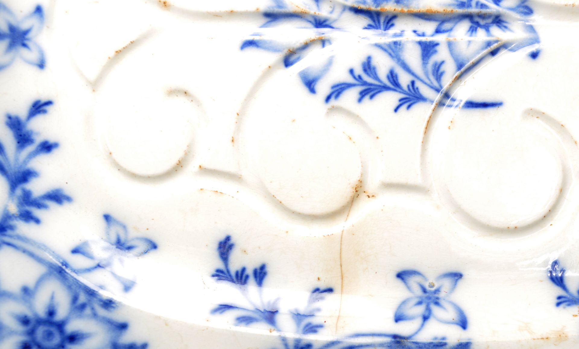 COLLECTION OF 19TH CENTURY BLUE & WHITE MEAT PLATTERS - Image 4 of 6