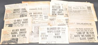 GROUP OF WORLD WAR II PERIOD NEWSPAPERS