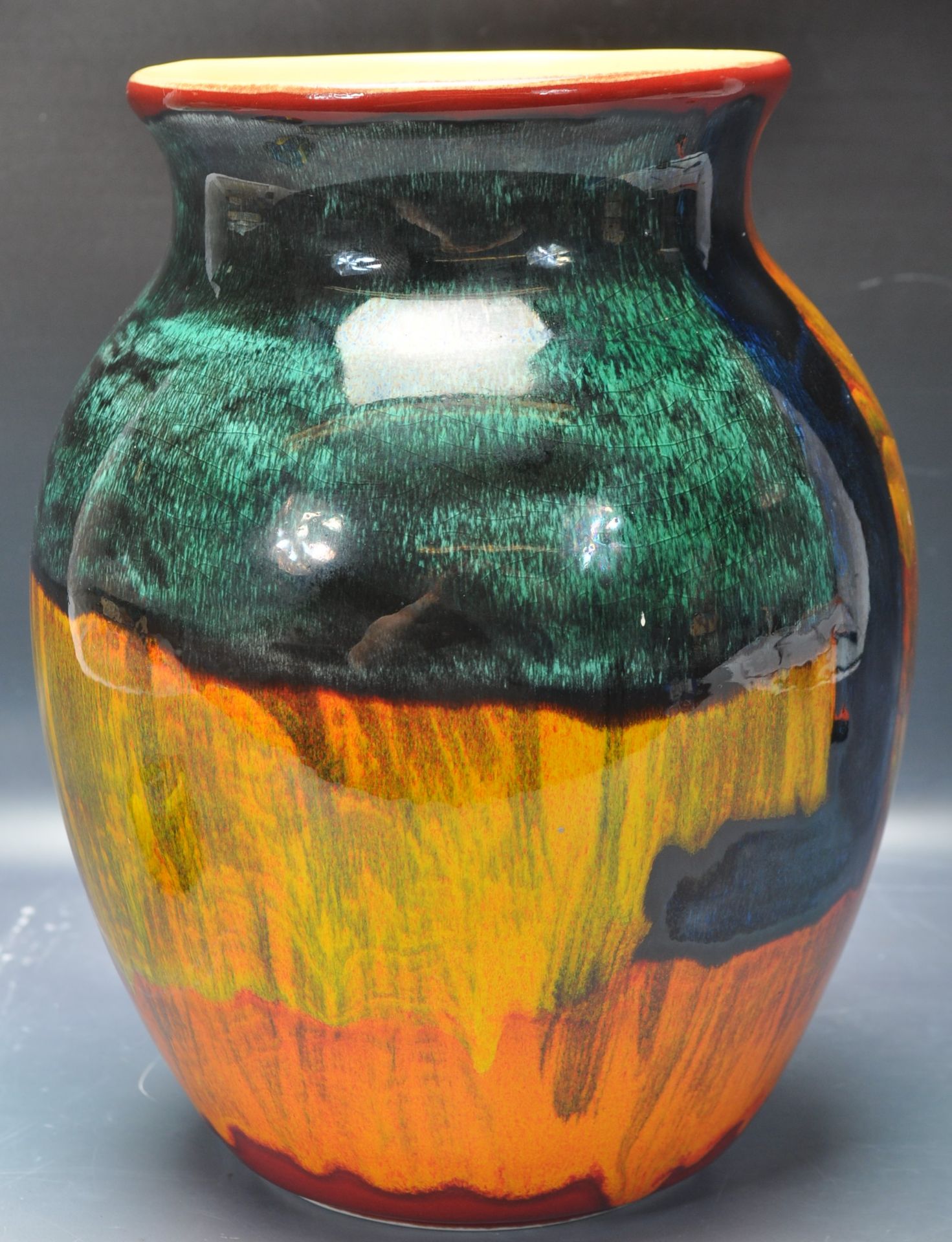 20TH CENTURY POOLE POTTERY LIVING GLAZE GEMSTONES VASE. - Image 4 of 6