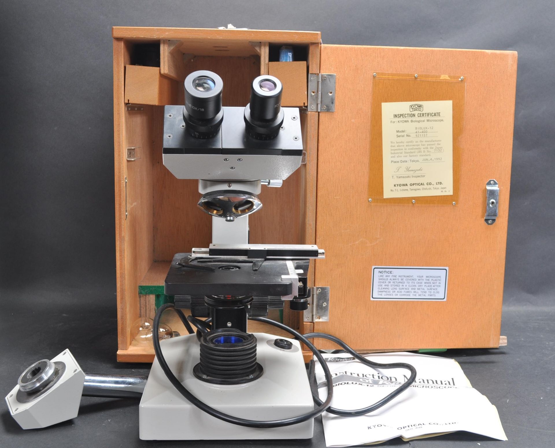 1992 VINTAGE JAPANESE KYOWA MICROSCOPE - Bild 5 aus 9