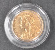 1896 VICTORIAN 22CT GOLD SOVEREIGN COIN