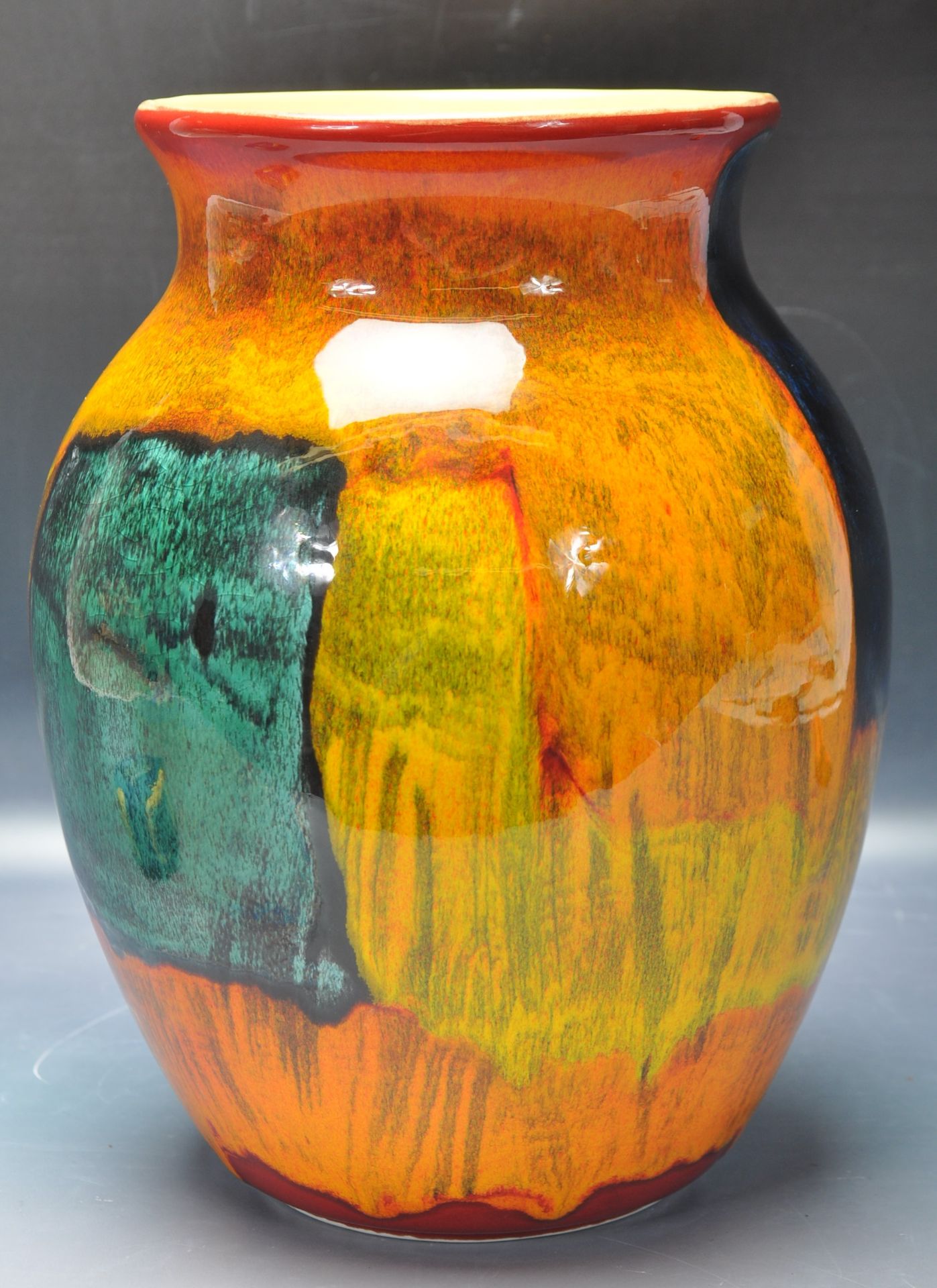 20TH CENTURY POOLE POTTERY LIVING GLAZE GEMSTONES VASE. - Image 2 of 6