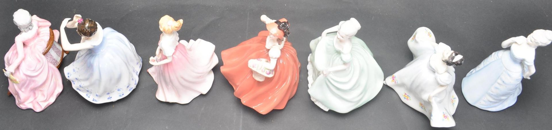 GROUP OF SEVEN CERAMIC PORCELAIN LADIES FIGURINES - Image 5 of 6