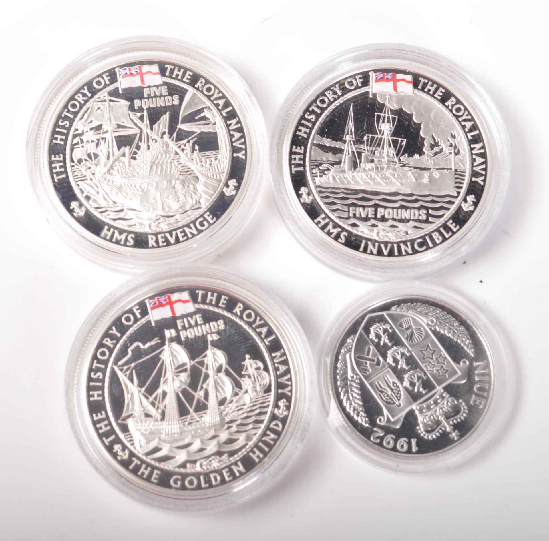 COLLECTION OF FOUR MARITIME RELATED SILVER COINS - Image 2 of 2