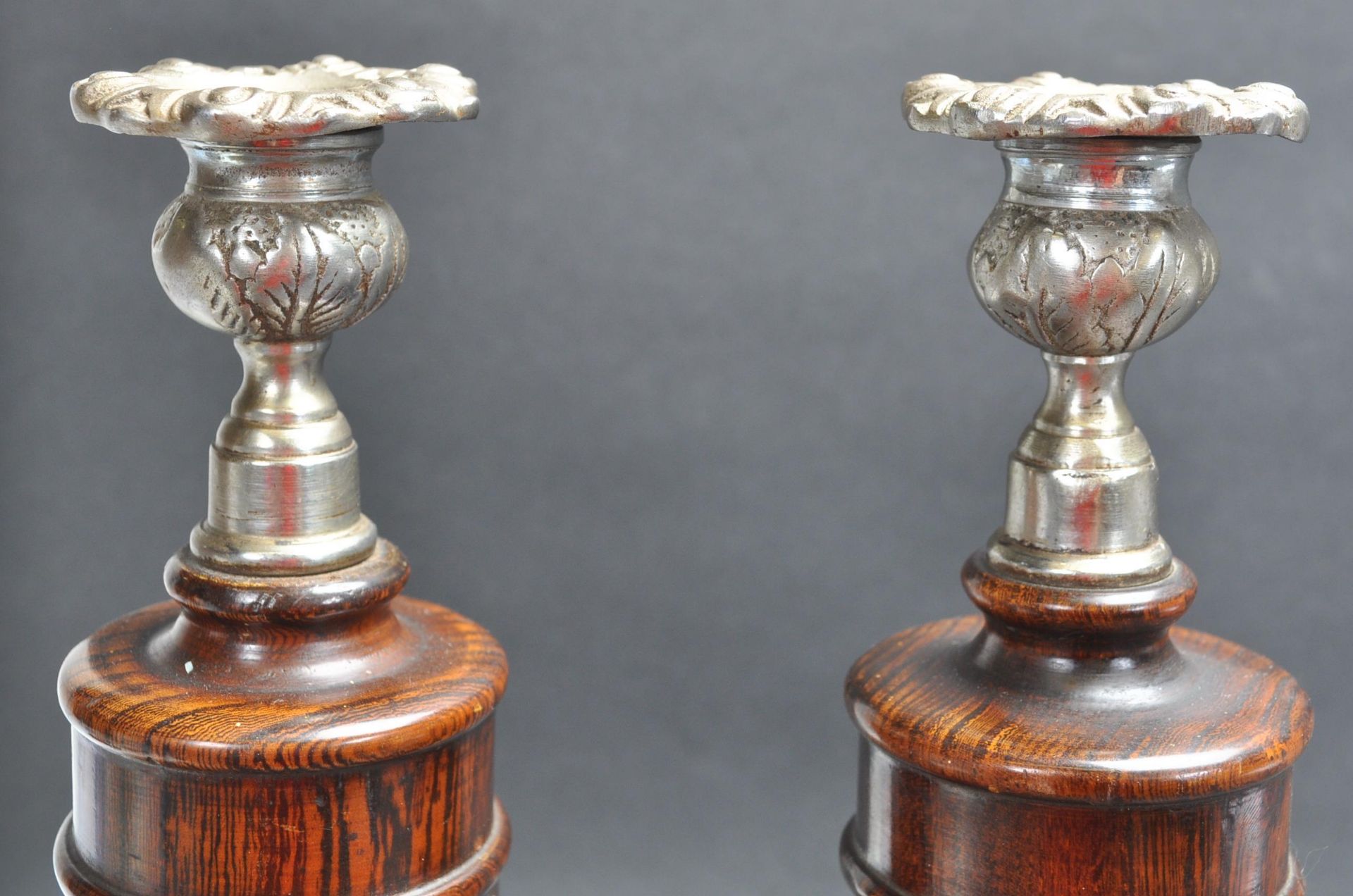 TWO 1920’S OAK ART DECO CANDLESTICKS - Image 5 of 6