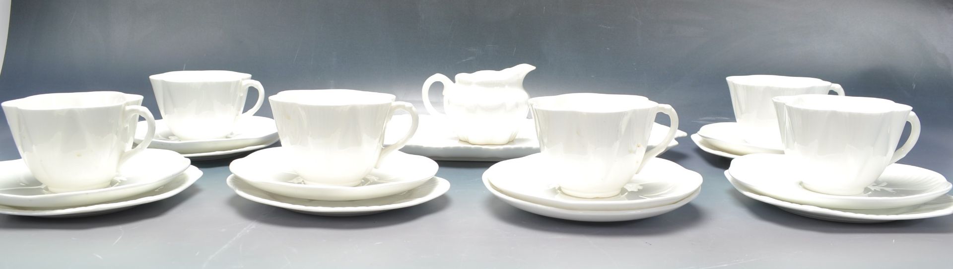 VINTAGE WHITE PORCELAIN TEA SERVICE BY SHELLEY - Image 2 of 7