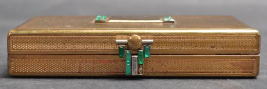 VINTAGE 20TH CENTURY YELLOW METAL ART DECO VANITY CASE