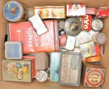 ADVERTISING TINS - A LARGE COLLECTION (X3 BOXES) OF VINTAGE TINS