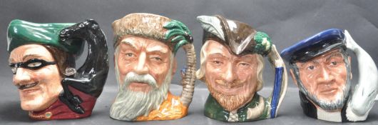 COLLECTION OF FOUR 20TH CENTURY ROYAL DOULTON TOBY CHARACTER JUGS.