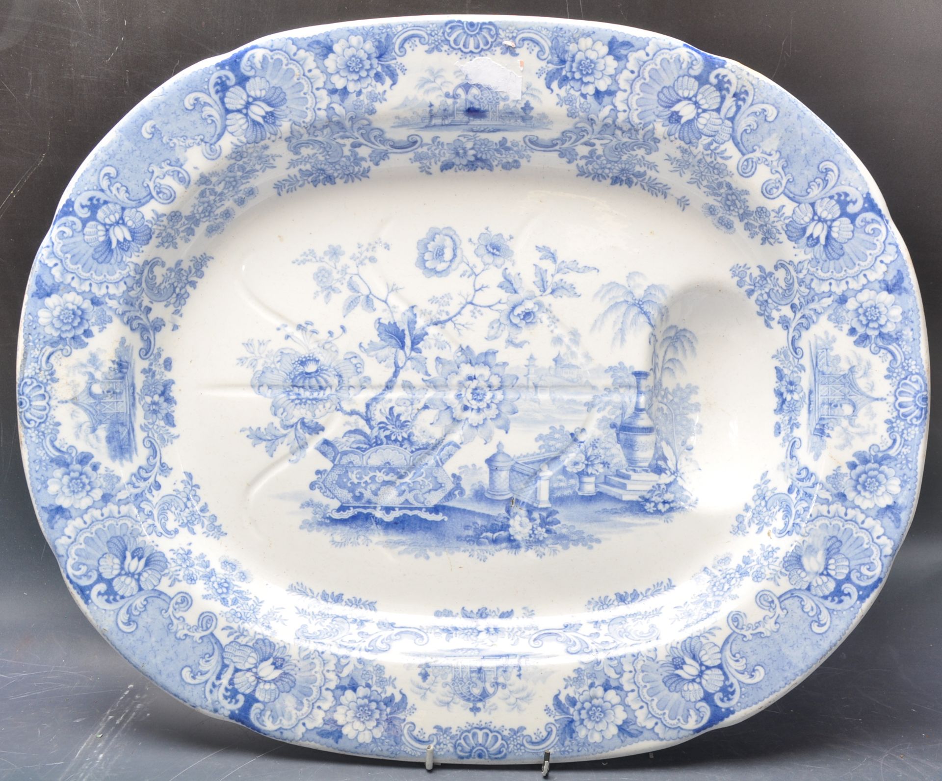 COLLECTION OF 19TH CENTURY BLUE & WHITE MEAT PLATTERS - Image 6 of 6