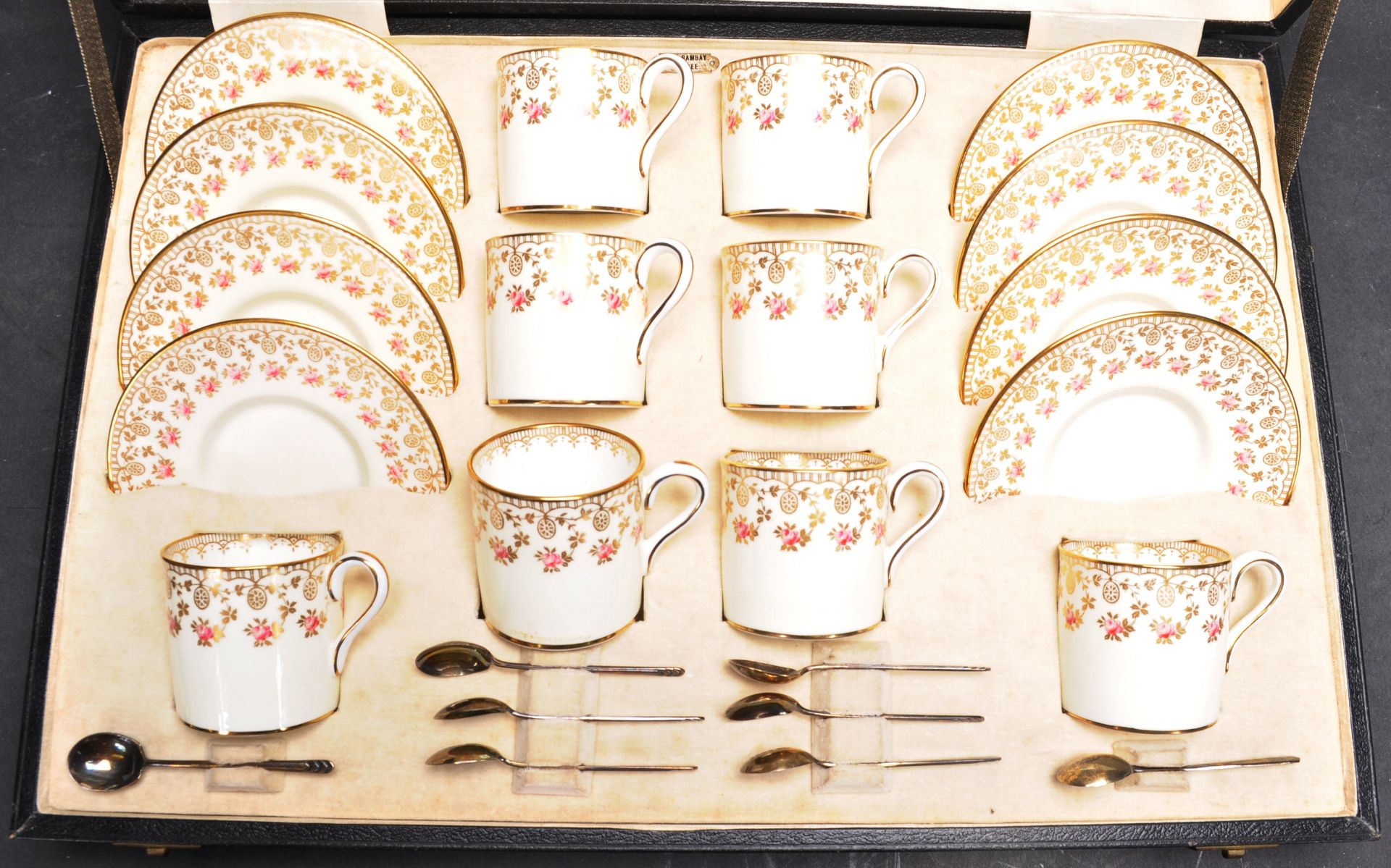 1930S ART DECO WEDGWOOD COFFEE AND SILVER SPOON SET