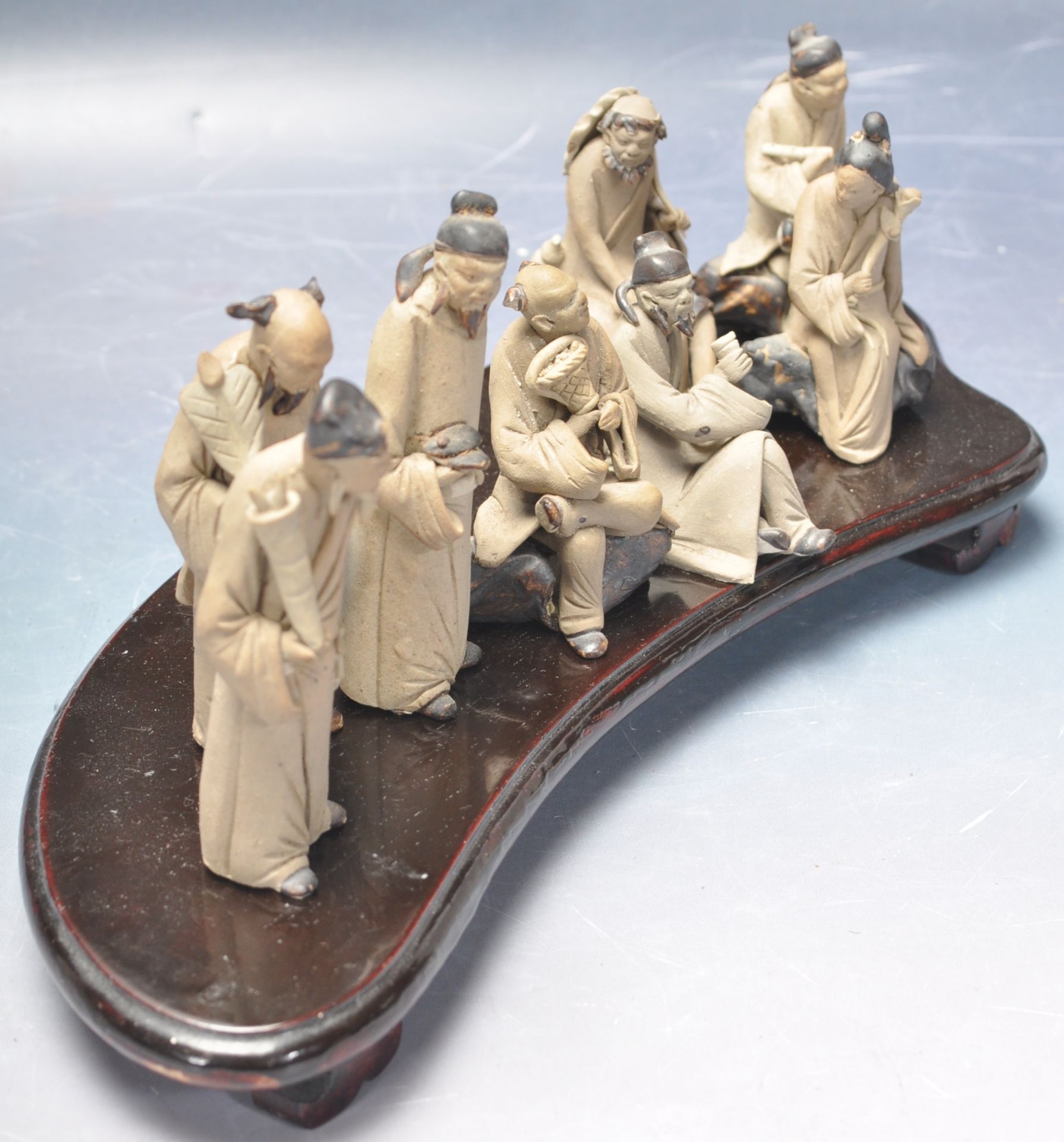 20TH CENTURY CHINESE FIGURAL GROUP OF 8 DAOIST IMMORTALS - Image 4 of 5