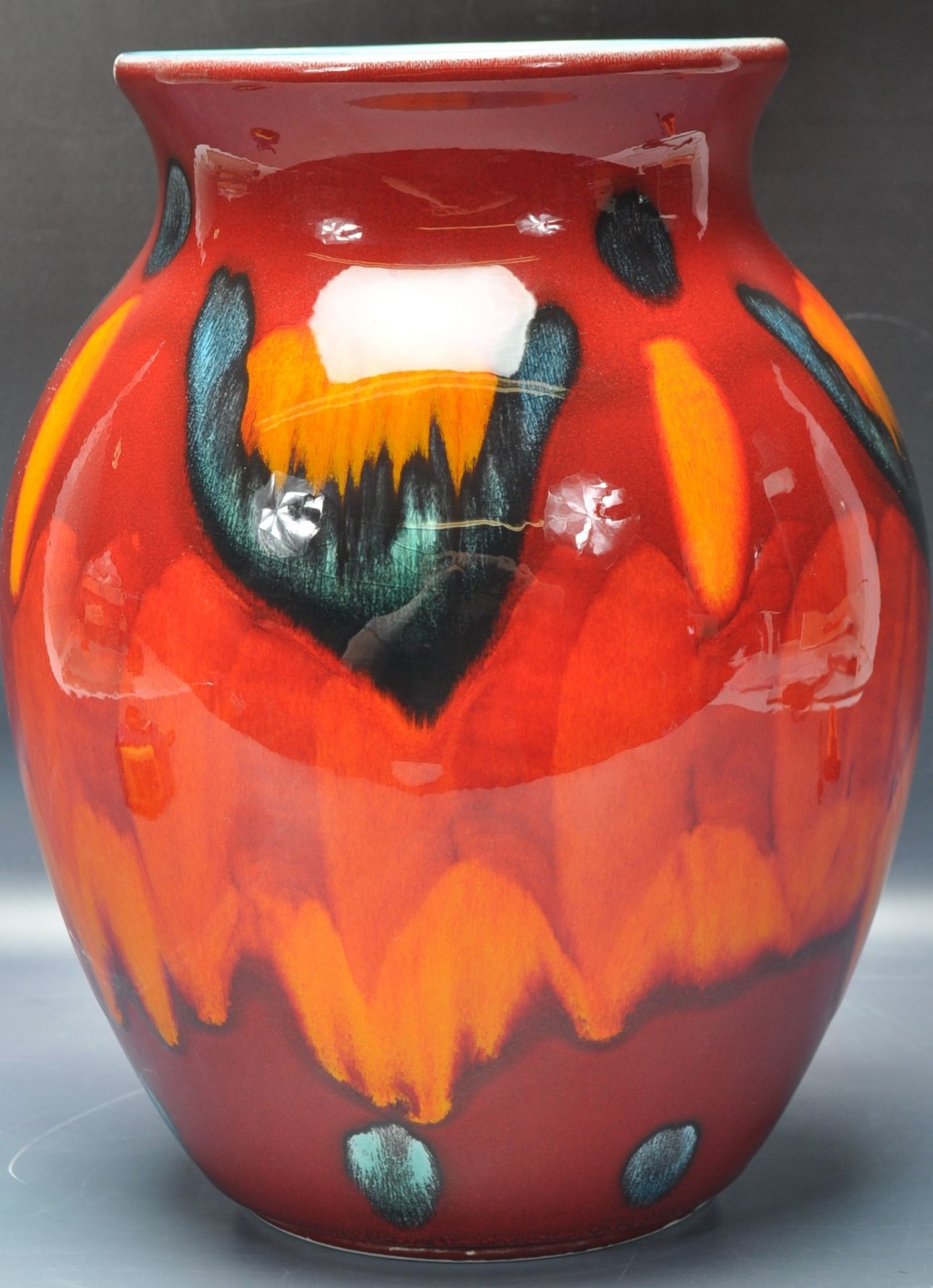 20TH CENTURY POOLE POTTERY VOLCANO VASE. - Image 2 of 5