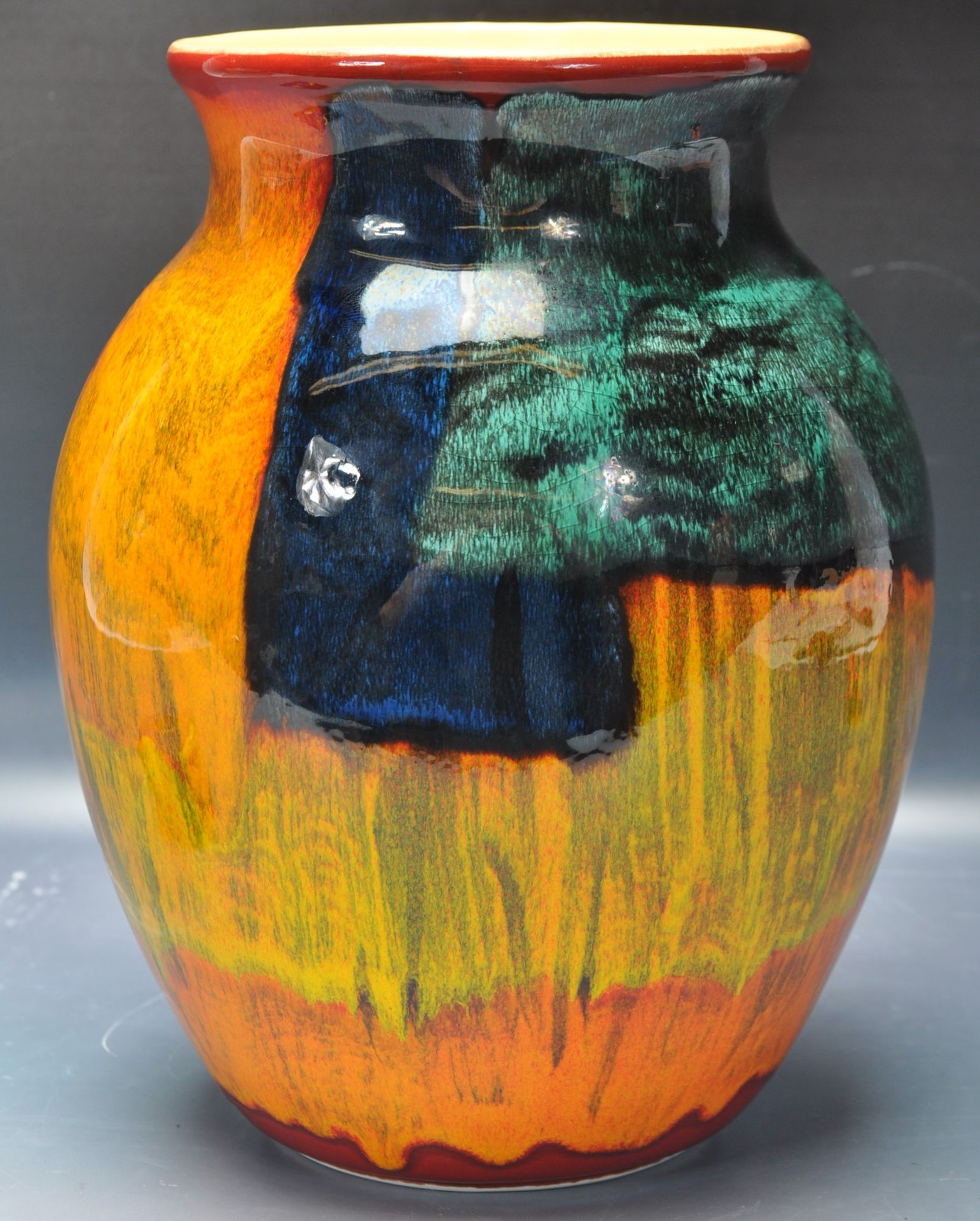 20TH CENTURY POOLE POTTERY LIVING GLAZE GEMSTONES VASE. - Image 3 of 6