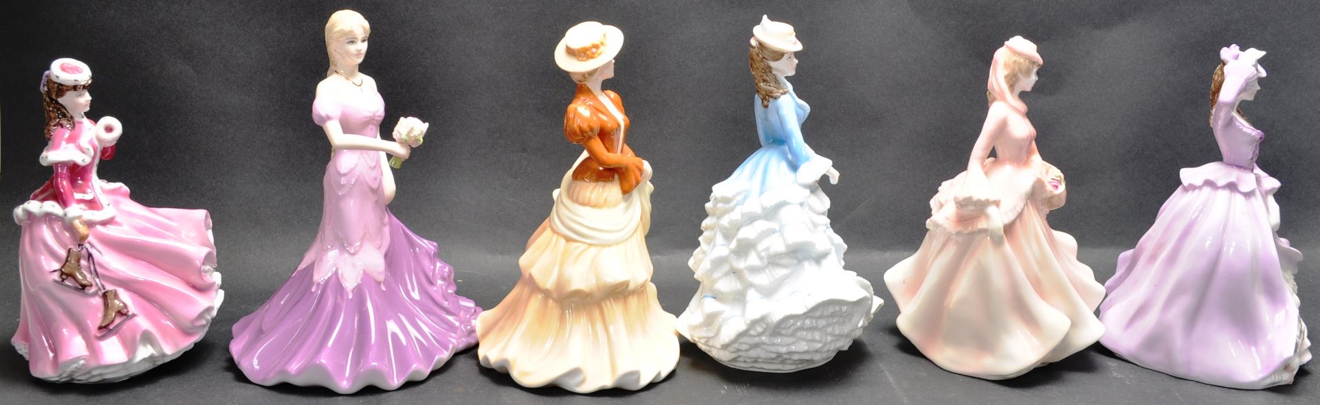COLLECTION OF SIX COALPORT VICTORIAN SEASONS AND SPECIAL OCCASIONS FIGURES. - Image 2 of 6