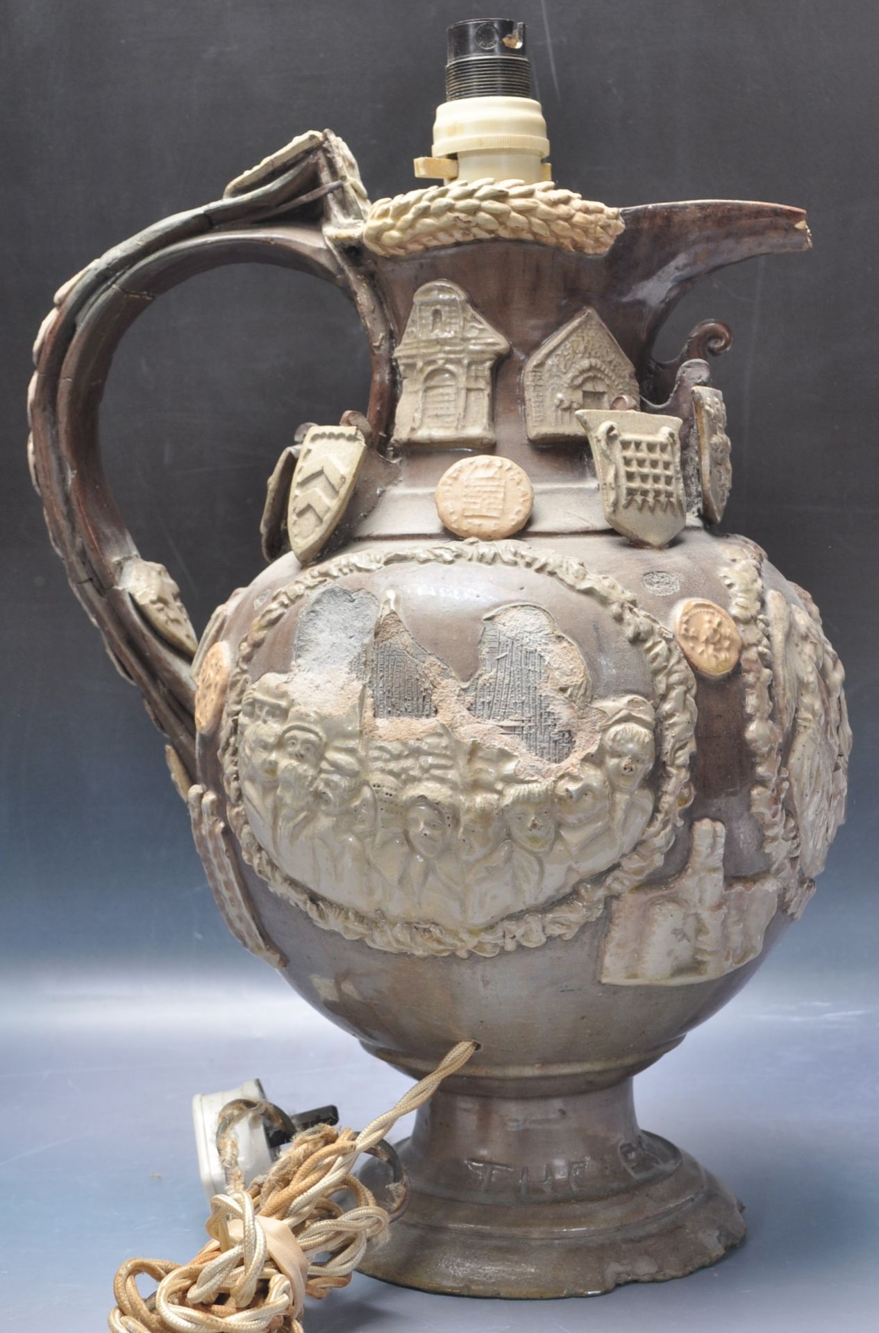 19TH CENTURY VICTORIAN CASTLE HEDINGHAM POTTERY JUG - THE ESSEX JUG - Image 3 of 6