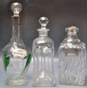 THREE 19TH CENTURY VICTORIAN AND LATER DECANTERS