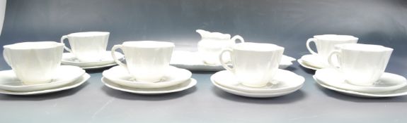 VINTAGE WHITE PORCELAIN TEA SERVICE BY SHELLEY