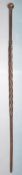 20TH CENTURY HARD WOOD BARLEY TWIST WALKING STICK