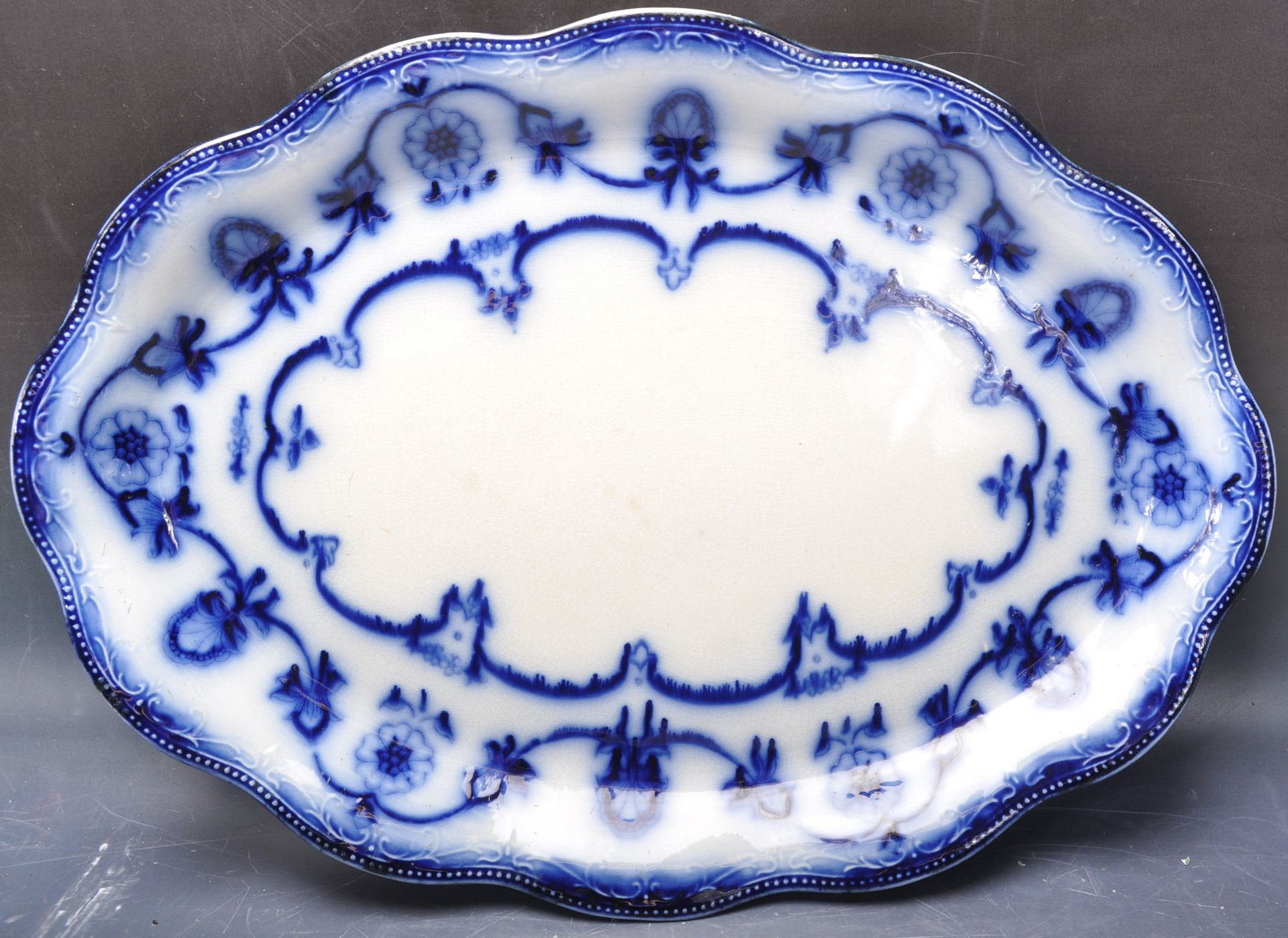 COLLECTION BLUE & WHITE 19TH & 20TH CENTURY MEAT PLATTERS - Image 5 of 7