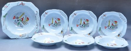 RETRO VINTAGE MID 20TH CENTURY ALFRED MEAKIN CHINA FRUIT SET