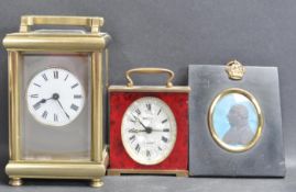 TWO VINTAGE 20TH CENTURY BRASS CARRIAGE CLOCKS