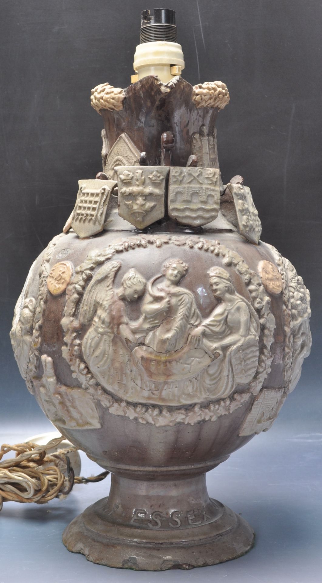 19TH CENTURY VICTORIAN CASTLE HEDINGHAM POTTERY JUG - THE ESSEX JUG - Image 2 of 6