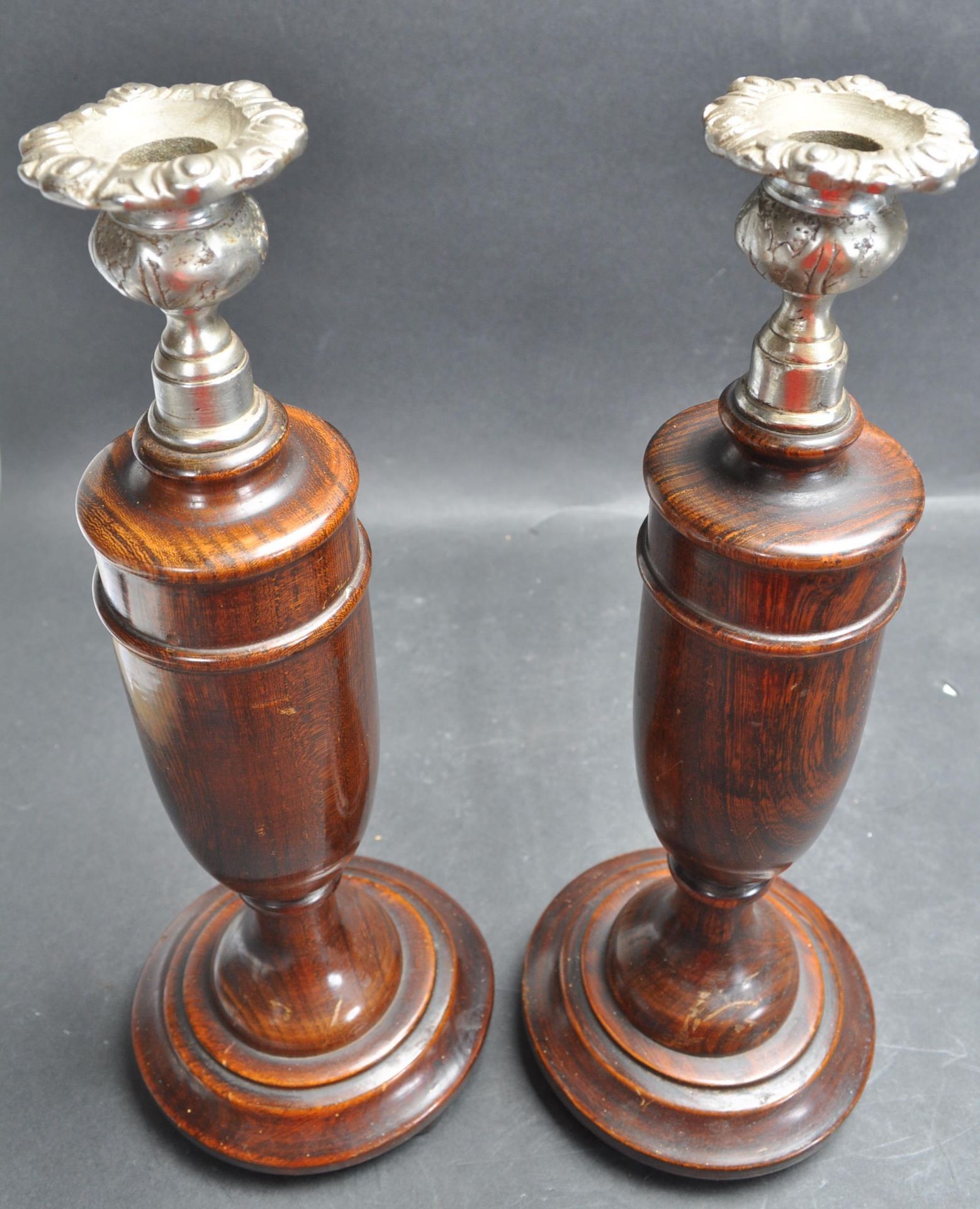 TWO 1920’S OAK ART DECO CANDLESTICKS - Image 3 of 6