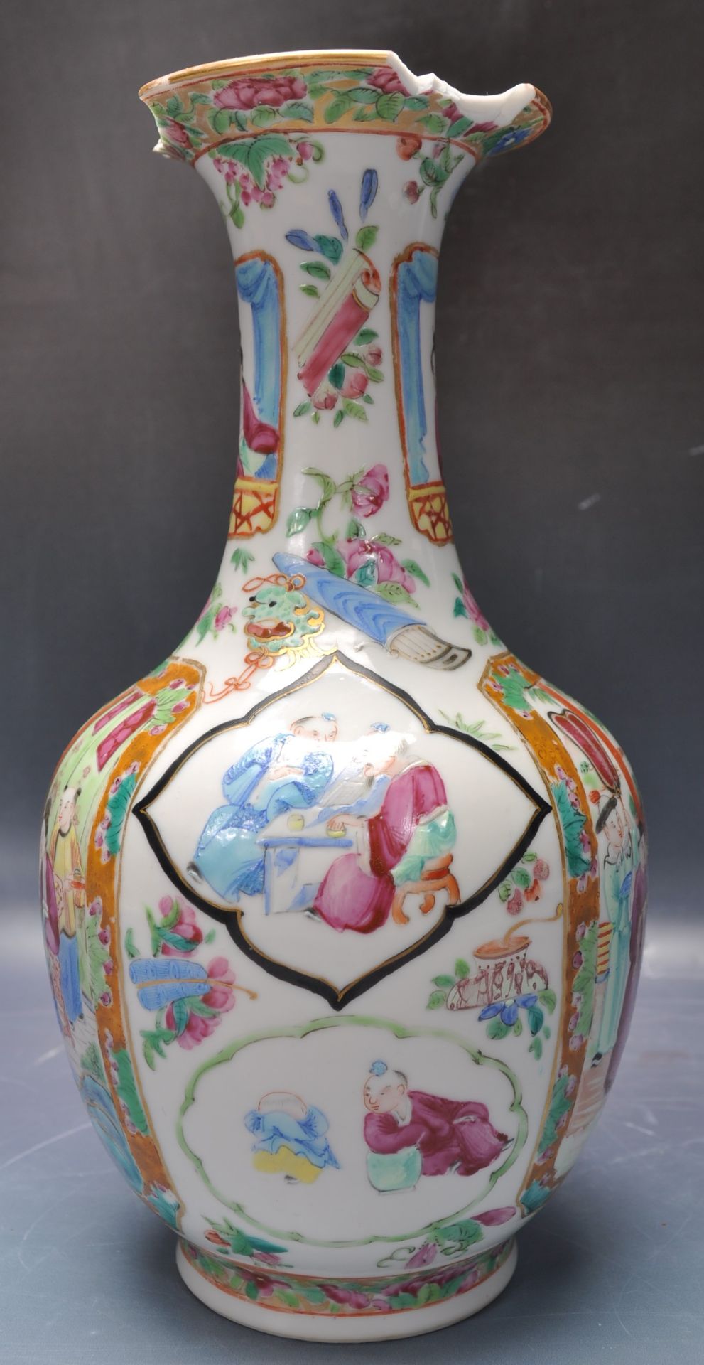LATE 19TH CENTURY CHINESE ORIENTAL PORCELAIN CANTONESE VASE - Image 2 of 5