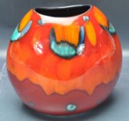 20TH CENTURY POOLE POTTERY VOLCANO PURSE VASE.