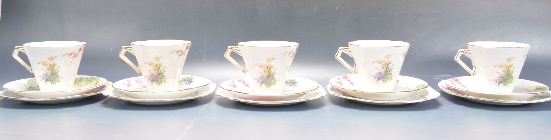 ART DECO CERAMIC TEA SERVICE SPRINGTIME PATTERN