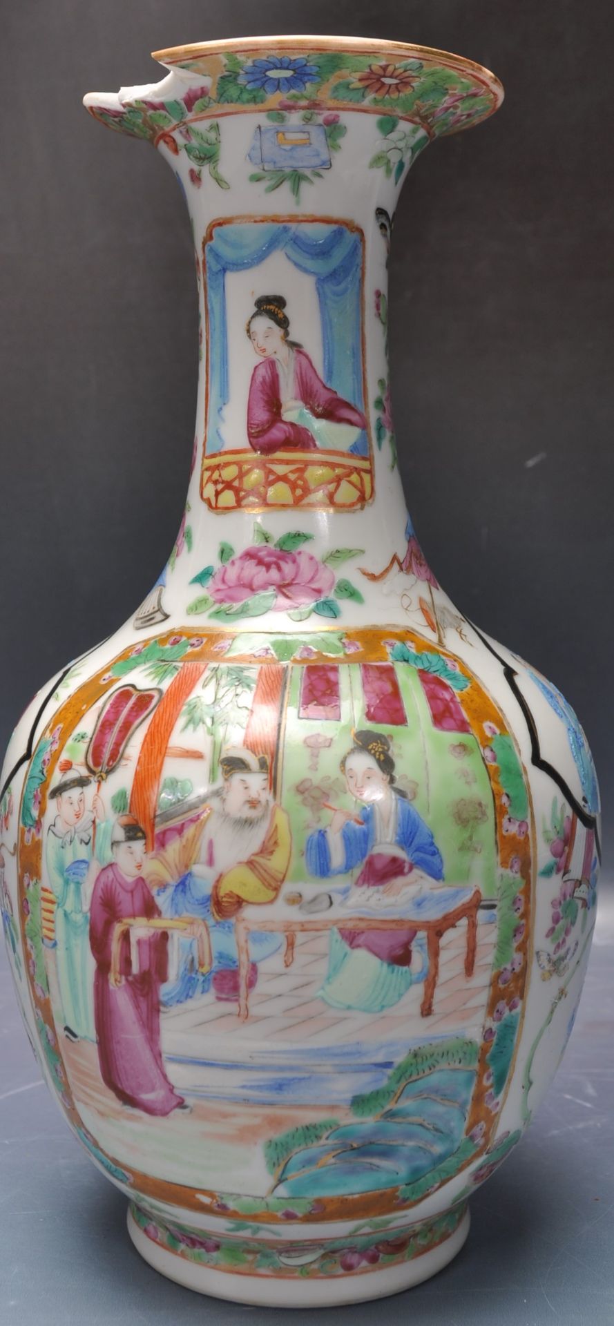 LATE 19TH CENTURY CHINESE ORIENTAL PORCELAIN CANTONESE VASE - Image 3 of 5