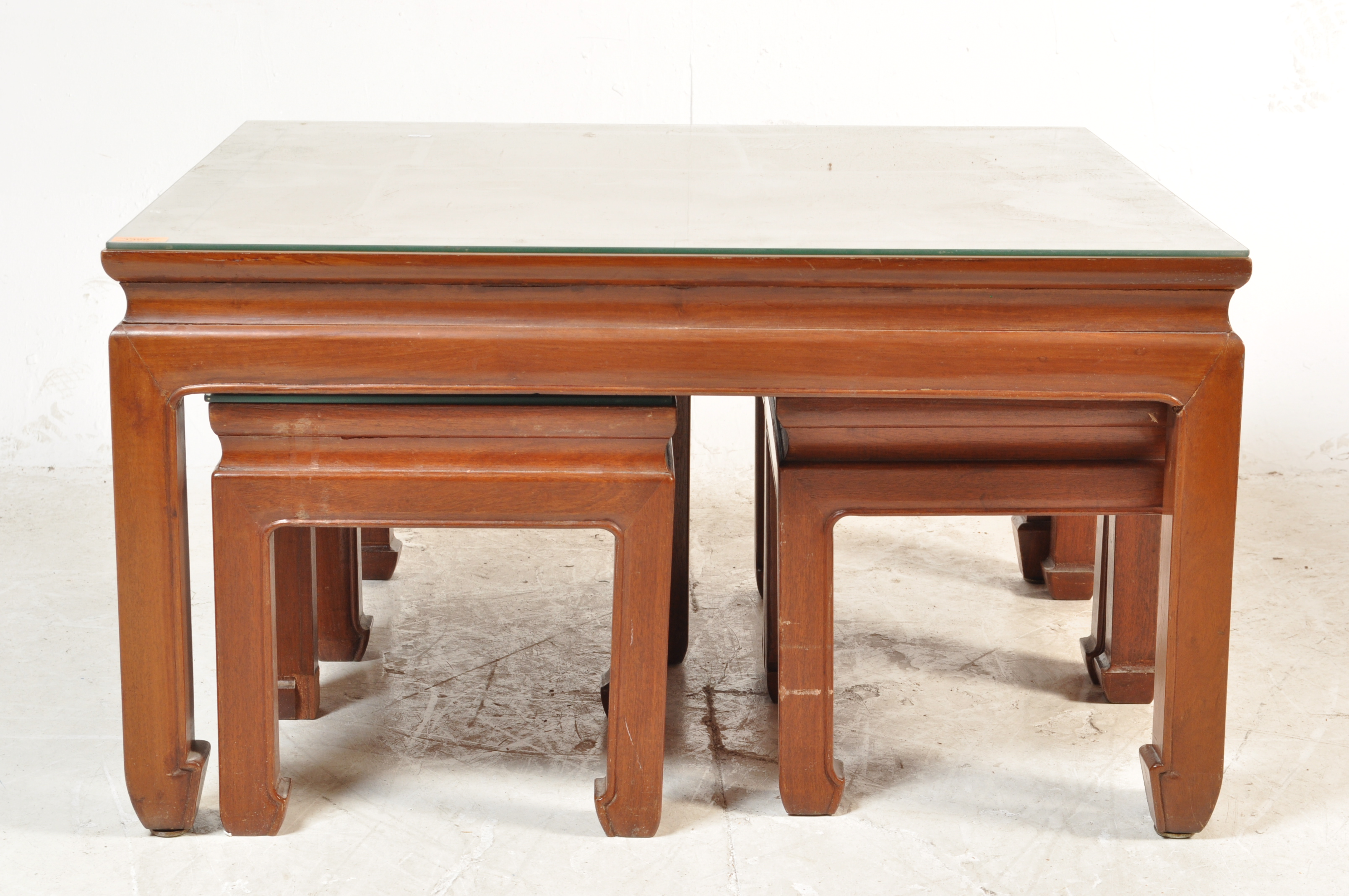 CHINESE ORIENTAL HARD WOOD NEST OF TABLES - Image 8 of 8