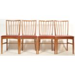 20TH CENTURY DANISH INSPIRED TEAK WOOD FRAME DINING CHAIRS