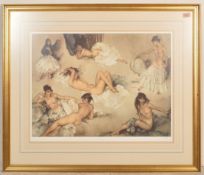 WILLIAM RUSSELL FLINT PAINTING PRINT DEPICTING A NUDE STUDY.