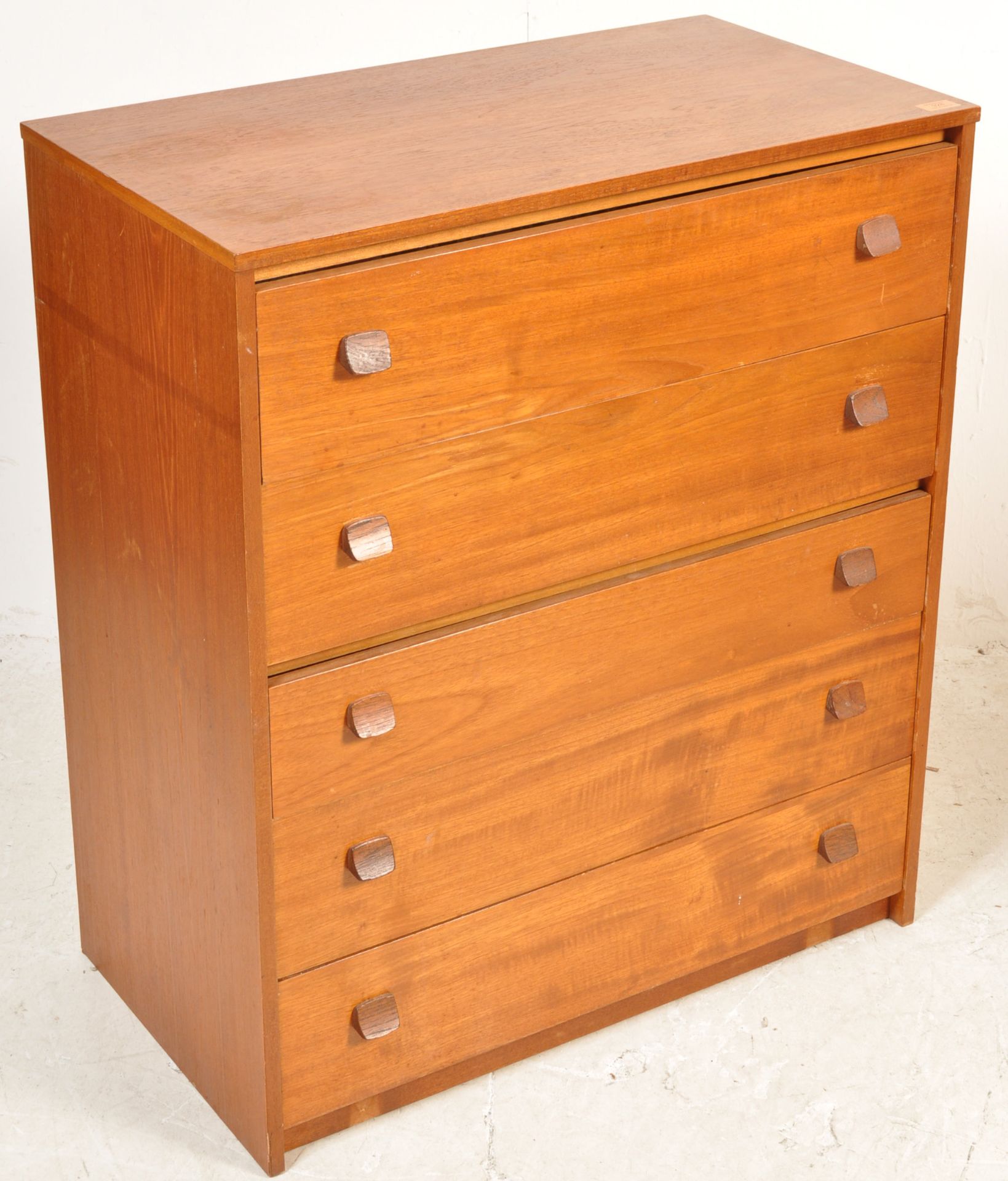 VINTAGE 20TH CENTURY AVALON TEAK VENEER PEDESTAL CHEST OF DRAWERS - Image 2 of 6