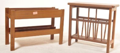 1960’S GUY ROGER TEAK WOOD MAGAZINE RACK ALONG WITH ANOTHER SIDE TABLE
