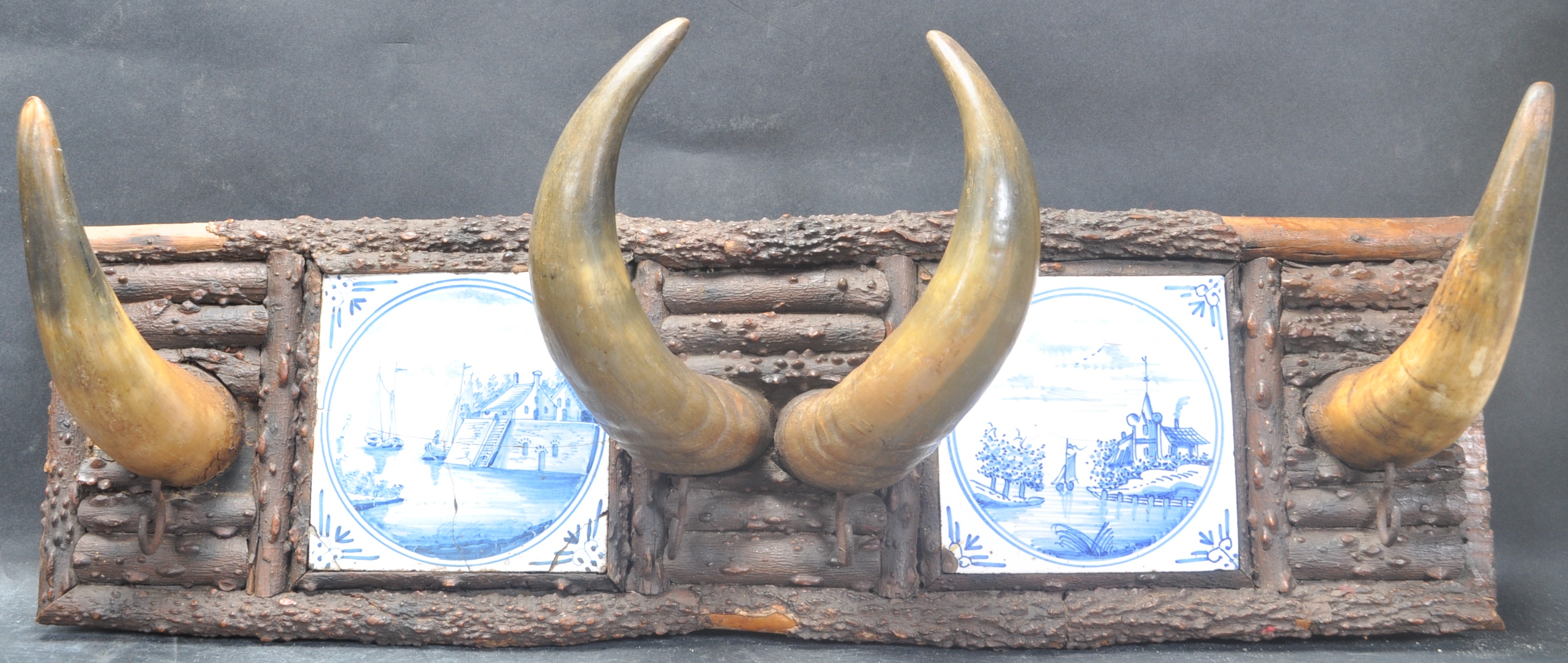 BLACK FOREST COW HORNS HAT STAND