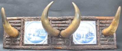 BLACK FOREST COW HORNS HAT STAND