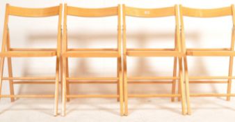 FOUR 20TH CENTURY WOODEN FRAME FOLDING CHAIRS
