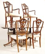 19TH CENTURY STYLE MAHOGANY DINING TABLE AND CHAIRS