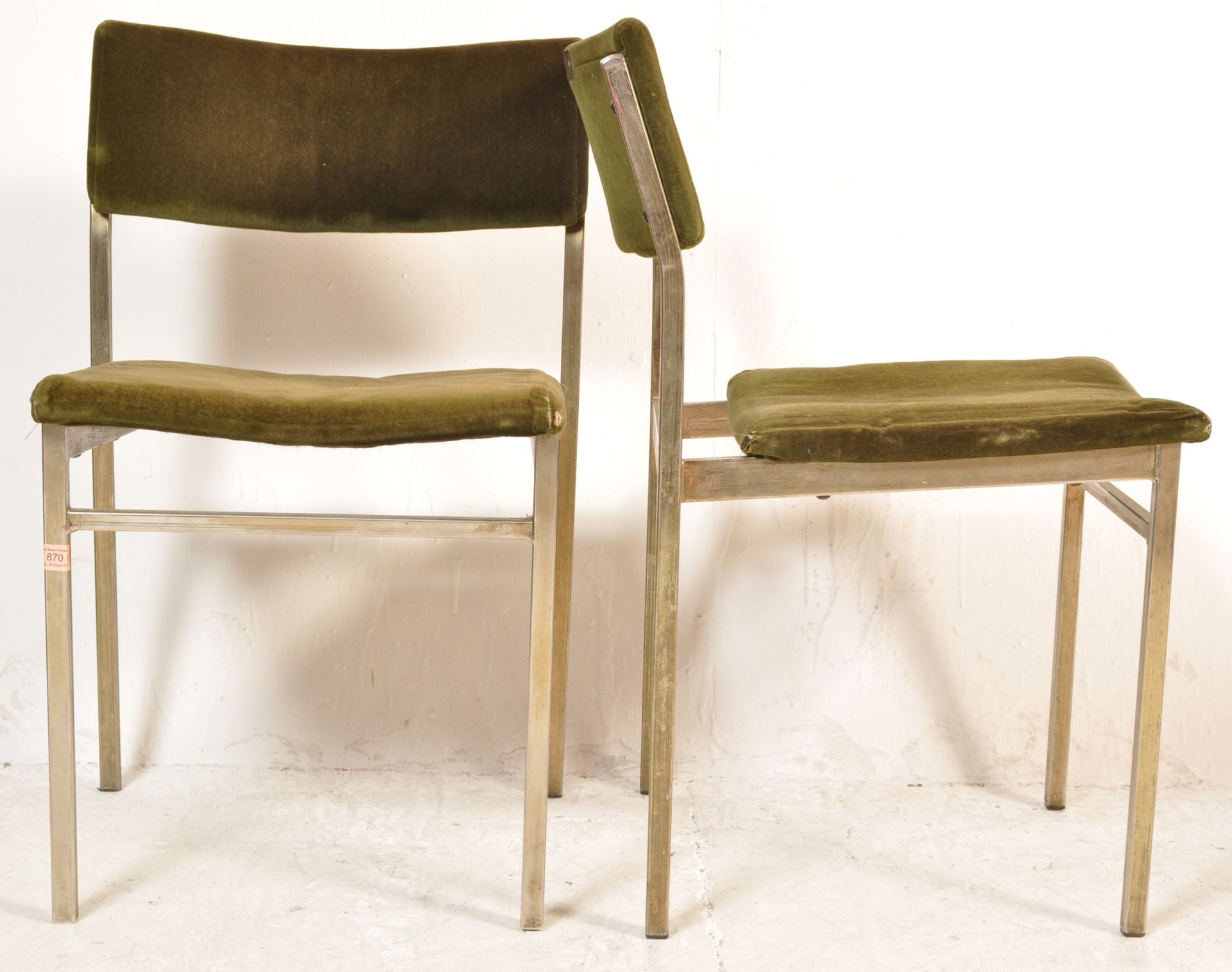 FOUR VINTAGE RETRO 20TH STACKING DINING CHAIRS. - Image 6 of 7