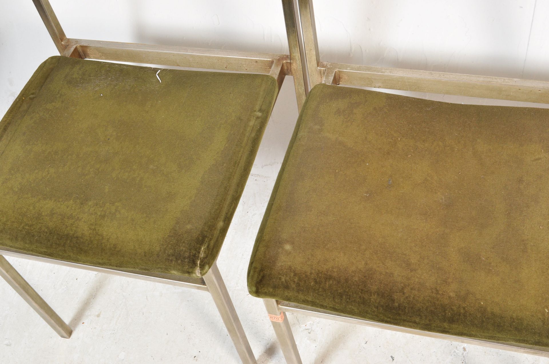 FOUR VINTAGE RETRO 20TH STACKING DINING CHAIRS. - Image 4 of 7