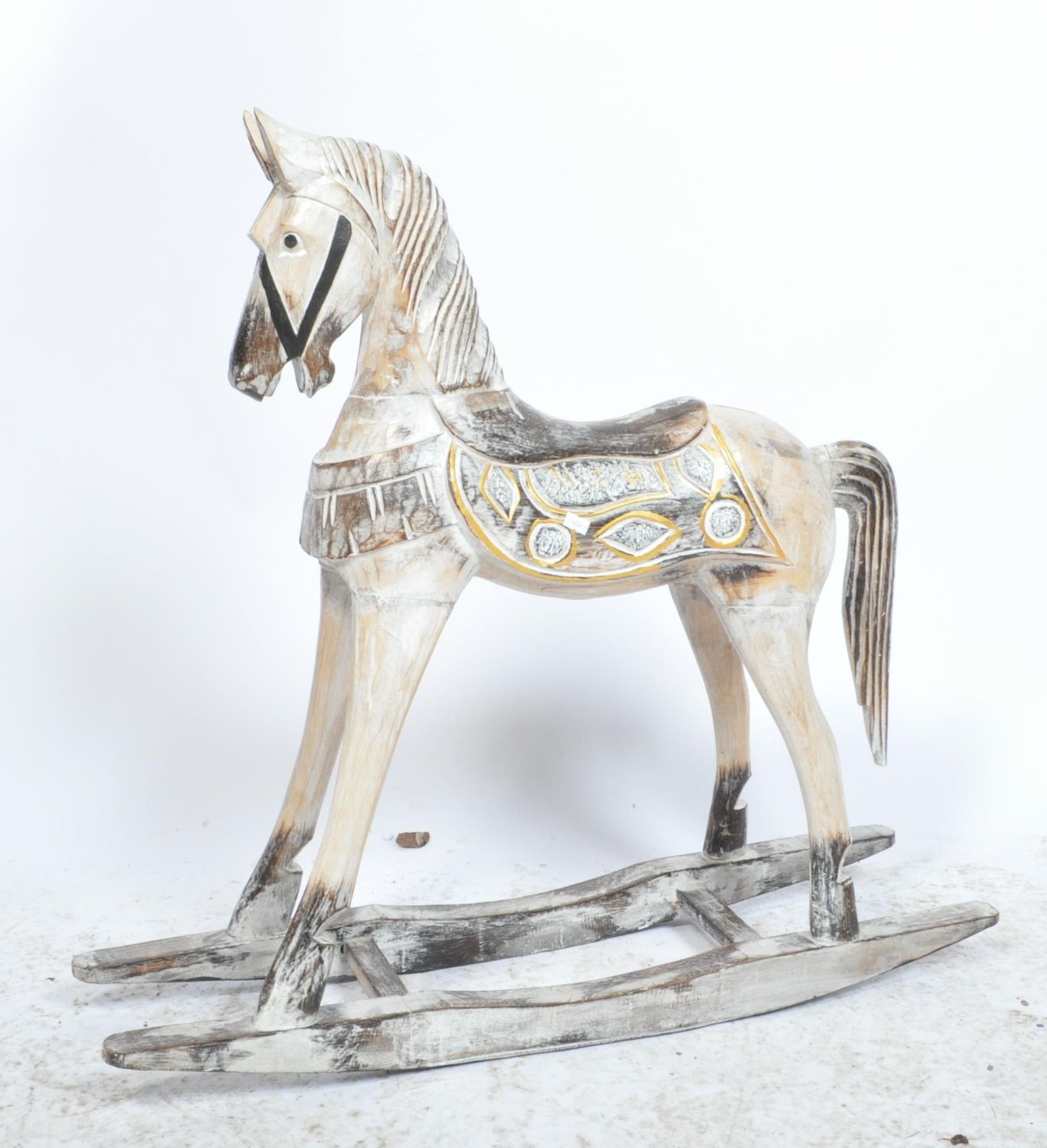 LATE 20TH CENTURY PAINTED WOODEN ROCKING HORSE