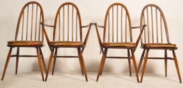 FOUR MID 20TH CENTURY ERCOL DINING CHAIRS