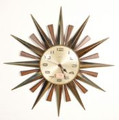 1970'S VINTAGE RETRO SUNBURST METAMEC CLOCK