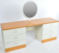 STAG FURNITURE - OAK TOPPED TWIN PEDESTAL DRESSING TABLE