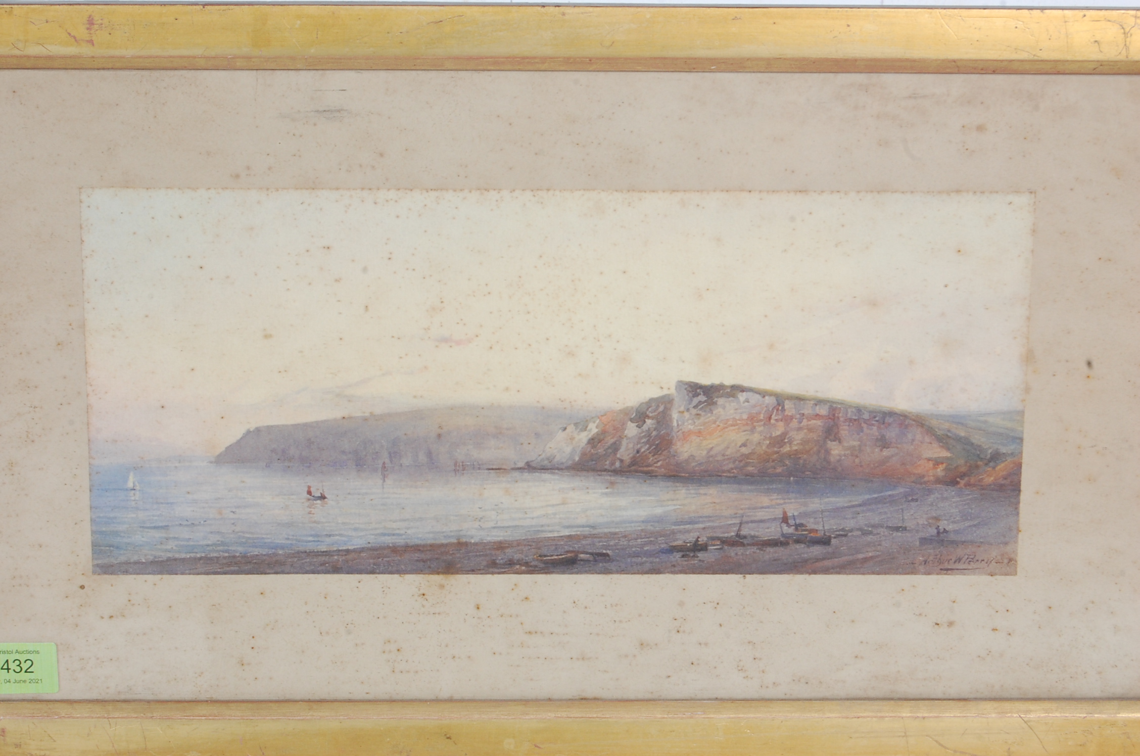 DEVON BAY AND CLIFF PAINTING BY ARTHUR W PERRY - Image 2 of 6